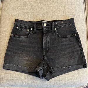 Madewell High-Rise  Black Denim Shorts